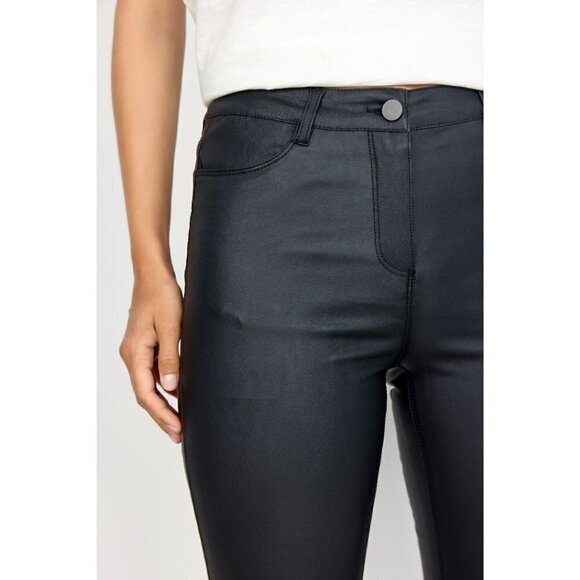 NWT SOYA CONCEPT PAM 3B Black Faux Leather Skinny Pants - Picture 7 of 8